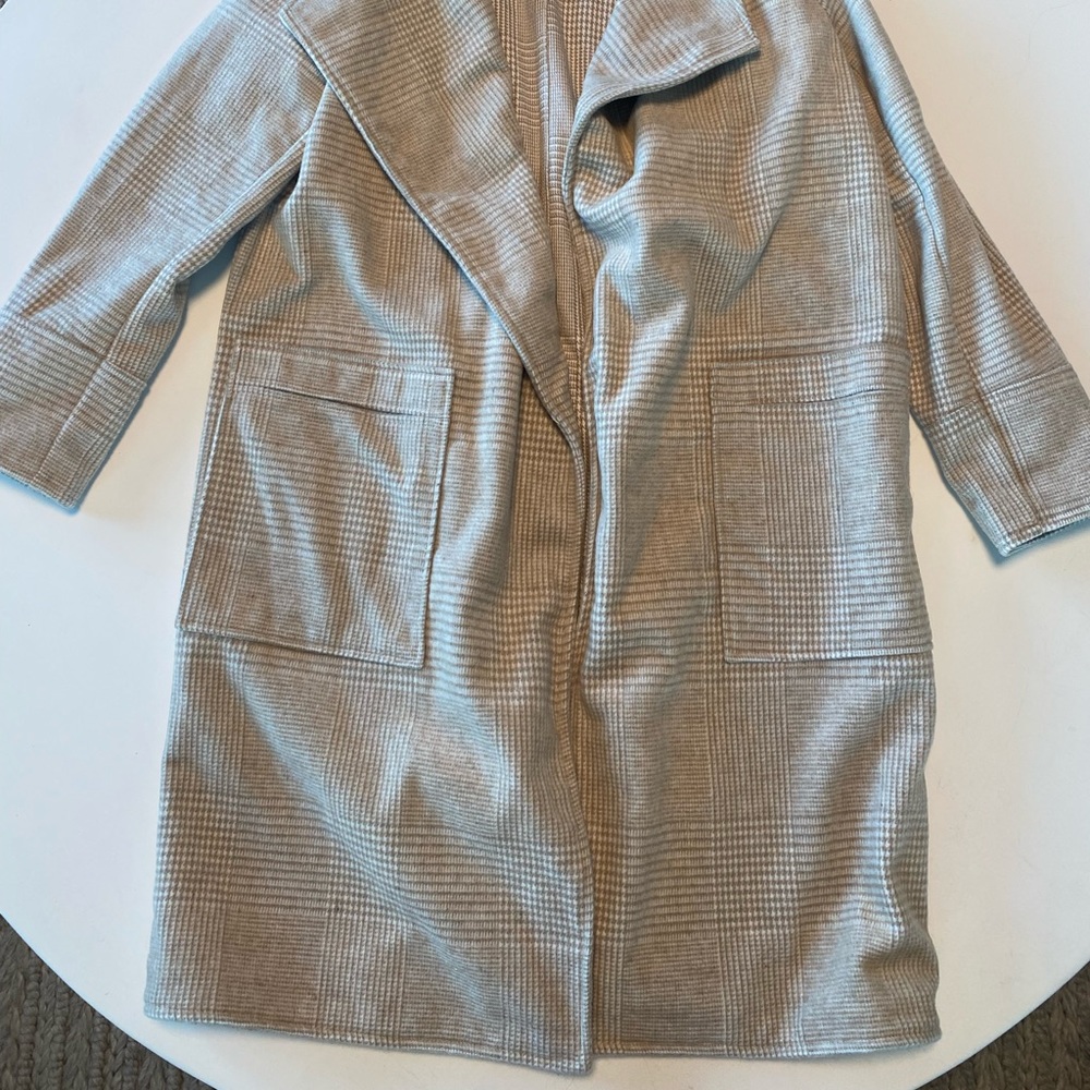 Sage Plaid Beige Coat